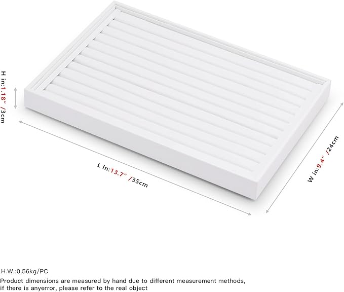 White Jewelry Ring Display Tray PU Leather Ring Earrings Display Organizer Tray