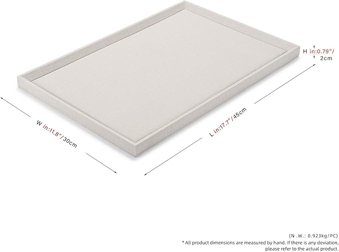 PU Leather Jewelry Flat Tray Jewelry Display Holder Showcase Jewelry Display Organizer Tray,Catchall Tray, Valet Tray, Nightstand or Dresser Organizer(Large,Beige)