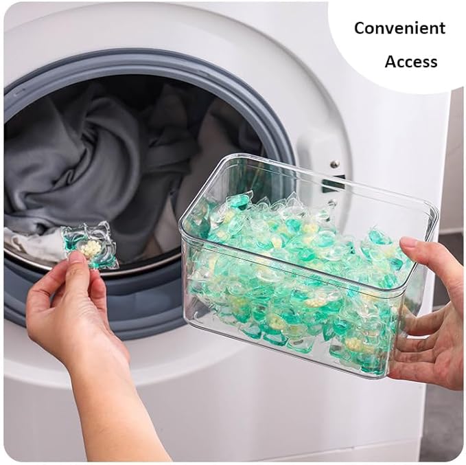 3 Pack Large Laundry Pods Container Laundry Room Organization Containers Storage Dryer Sheet Holder with Lids and Labels for Laundry Pods Laundry Detergent Dry Sheet Organizing