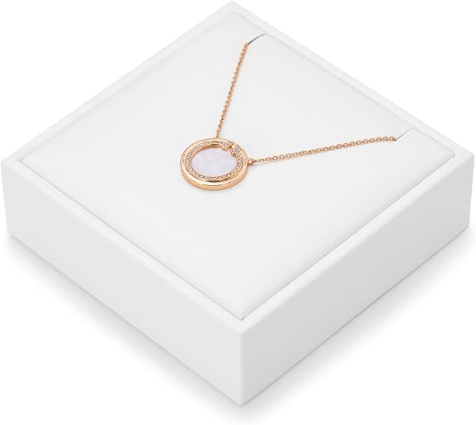 Necklace Stand PU Leather Display Holder Organizer White Jewelry Showcase
