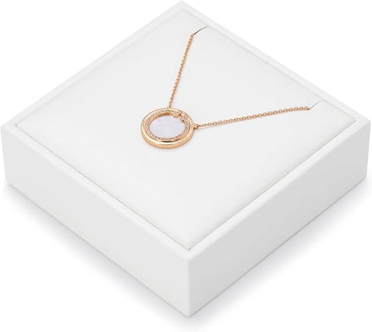 Necklace Stand PU Leather Display Holder Organizer White Jewelry Showcase