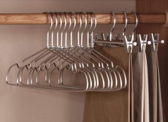 Premium Matte Silvery Aluminum Coat Hangers 20 Pack, 16.2” Extra Smooth & Durable Metal Shirt Dress Hanger,Aluminum Alloy Hanger,Clothing Support,Clothing Hang