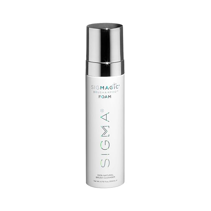 Sigma Beauty Sigmagic Foam Makeup Brush Shampoo – Makeup Brush Cleaner Solution with Professional Grade Formula to Remove Makeup Residue and Build Up on Brushes & Sponges (6.76 FL Oz)