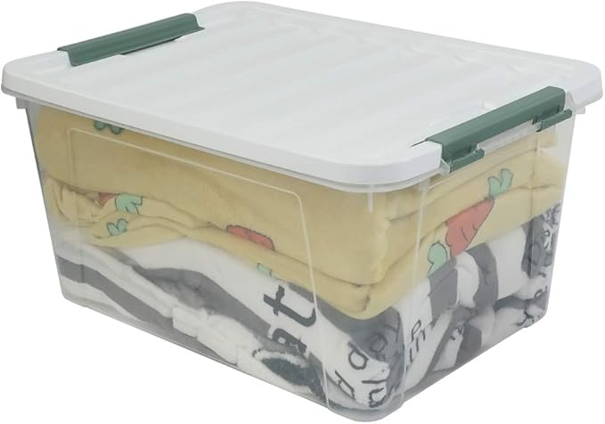 Saedy 6 Pcs Large Clear Storage Box, 35 Qt Plastic Bins with Lids for Versatile Storage