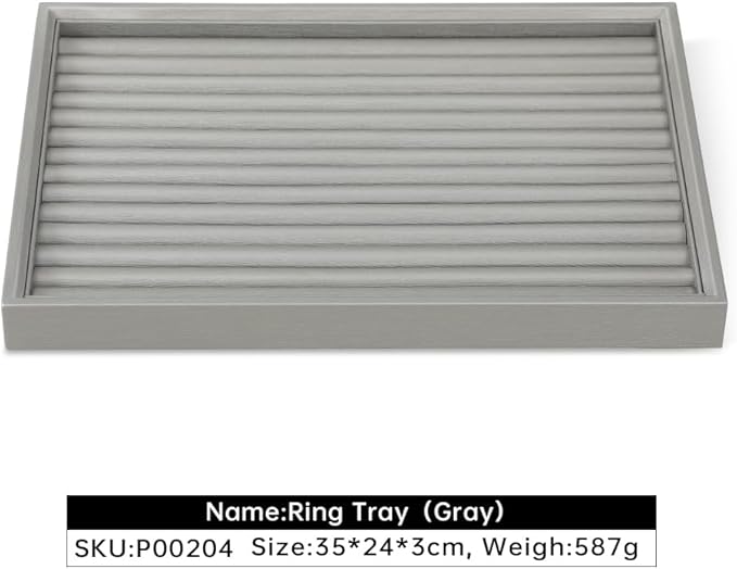 Ring Organizer, Leather Jewelry Display For Vendors，Grey Jewelry Display,Luxury Jewelry Organizer Drawer