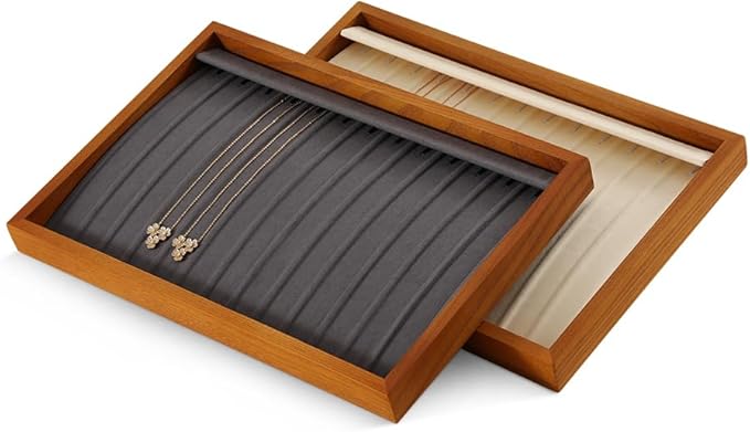 Earring Storage Tray, Wood Jewelry Organizer Tray,Black Stackable Jewelry Trays,Premium Wood Earring Display