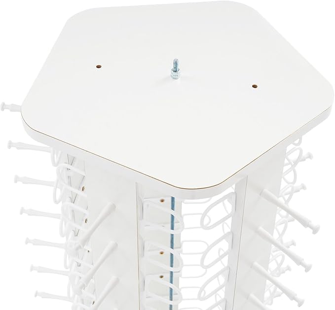 50 Pairs Glasses Rack, 360° Rotating Sunglasses Display Rack, 5-Sided Eyeglasses Storage Organizer, Eyewear Holder, Commercial Sunglasses Display Stand, White