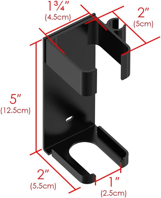 2 Pack Hair Tool Organizer Wall Mount, Adhesive Holder for Curling Iron, Flat Iron, Straightener, Damage-Free Bathroom Vanity Storage with Cord Wrap (Black)