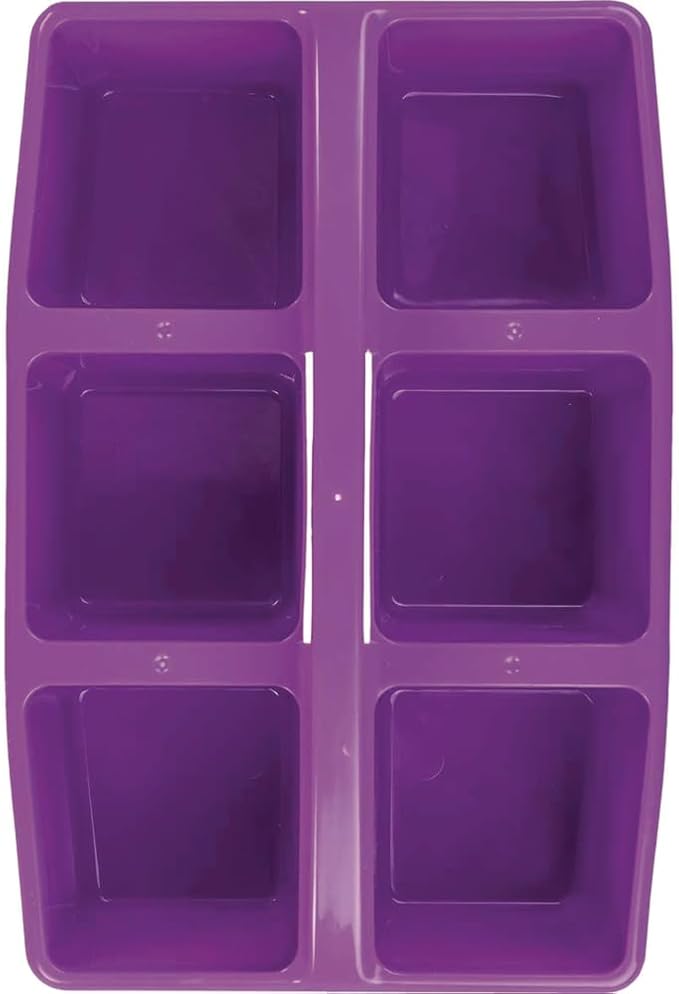 Really Good Stuff Six-Equal-Compartment Caddies - 6 Pack - Classroom Table Caddies - Assorted Colors Portable Plastic Storage Classroom Caddy for Easy Storage of Small Items