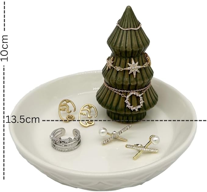 Moss Green Christmas Tree Ring Dish, Jewelry Holder, Jewelry Holder Dish, Christmas Tree Decor, Thanksgiving, Christmas