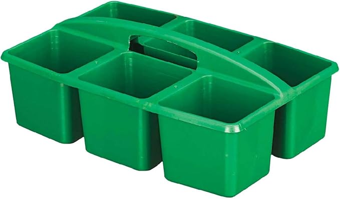 Really Good Stuff Six-Equal-Compartment Caddies - 6 Pack - Classroom Table Caddies - Assorted Colors Portable Plastic Storage Classroom Caddy for Easy Storage of Small Items
