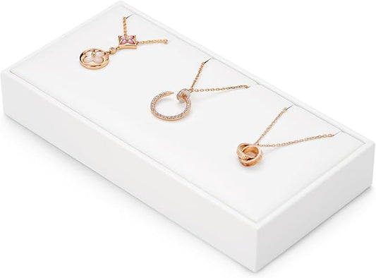 PU Leather 3 Slot Necklace Jewelry Stand Pendant Drawer Organizer Tray White Bracelets Display Holder USP-TT16609-new