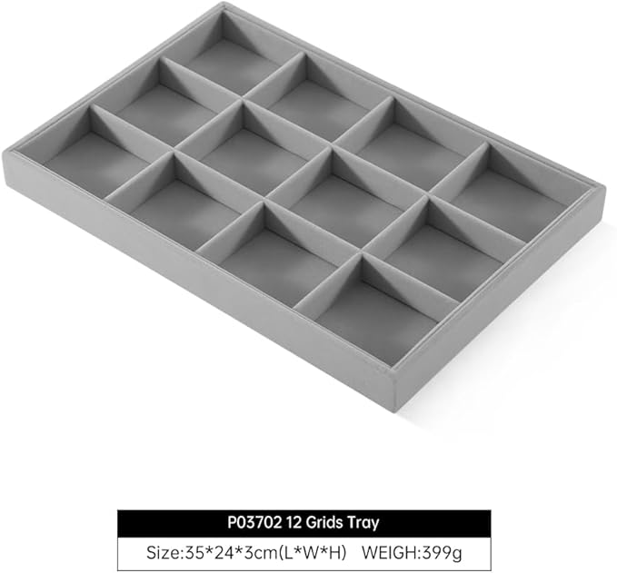 Jewelry Organizer For Drawer, Velvet Jewelry Trays,Premium Watch Tray,Luxury Bracelet Storage,Grey Stackers Jewelry Organizer