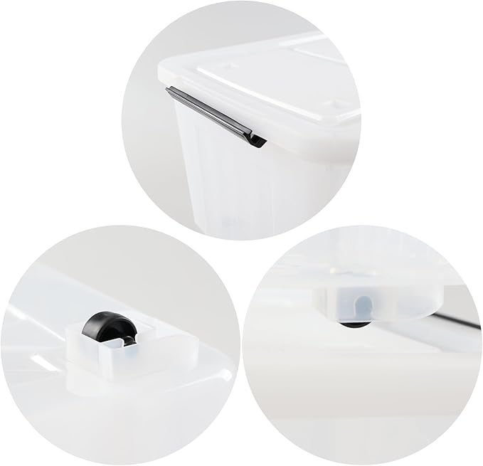 4-Pack Plastic Storage Box, 50 L Clear Large Storage Bin with Wheels