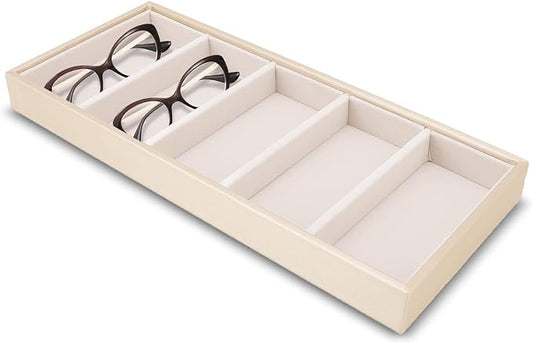 Glasses Box Tray, Sunglass Tray Stackable Glasses Display Organizer Jewelry Organizer for Watch Holder 14.96 * 6.5IN