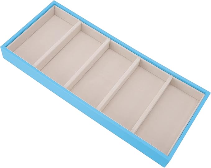 Velvet Glasses Box Tray, Stackable Glasses Display Tray Jewelry Organizer Trays for Watch Holder Organizer (Blue)