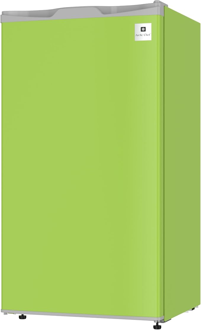 ARCTIC CHEF Mini Refrigerator-Freezer Compartment-Adjustable Thermostat Control-Reversible Doors-Ideal for Dorm, Office, RV, Garage, Apartment-LIME, 3.2 CU.FT