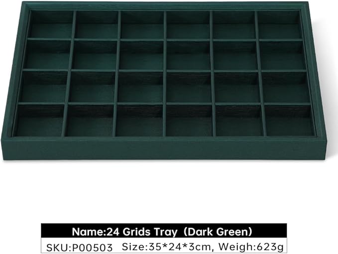 Jewelry Organizer Tray, Leather Tray,Premium Green Bracelet Organizer,Luxury Display Tray For Pendants