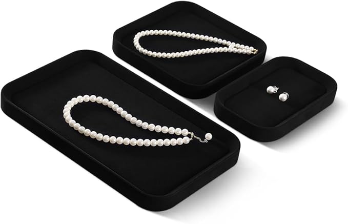 Ring Display Tray, Microfiber Earring Organizer,Luxury Key Tray,Premium Decorative Tray,Black Jewelry Dish