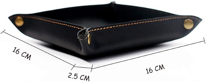 Valet Tray for Men, Leather Jewelry Key Coin Phone Wallet Tray Organizer Catchall Tray，Caddy Bedside Storage Box Christmas Day & New Year Gift