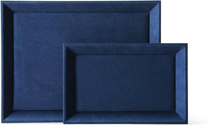 Felt Jewelry Organizer Trays, Microfiber Tray,Premium Velvet Blue Jewelry Tray,Stackable Jewelry Trays For Watch,Necklace,Ring,Pendants