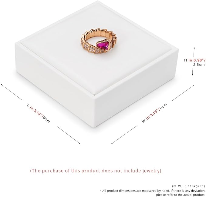 Jewelry Stand PU Leather White Display Holder Jewellry Display Showcase for Rings, Earrings, Necklace