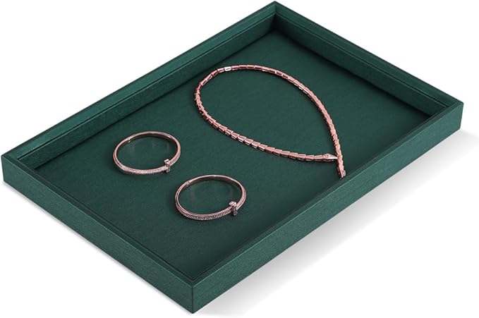 Jewelry Organizer Tray, Leather Tray,Premium Green Jewelry Tray Organizer,Display Tray For Watch,Necklace,Ring,Pendants