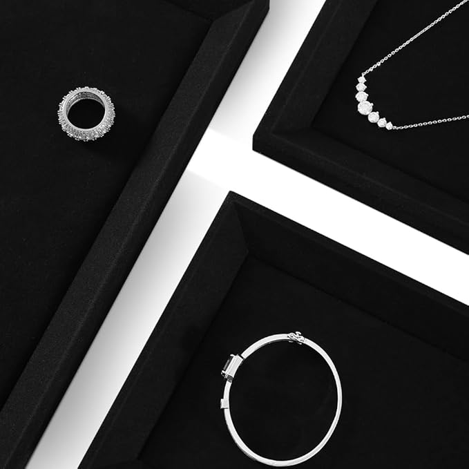 Jewelry Display For Selling Microfiber Tray,Premium Velvet Black Jewelry Tray,Mens Jewelry Tray For Watch,Necklace,Ring