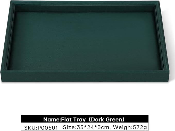 Jewelry Organizer Tray, Leather Tray,Premium Green Jewelry Tray Organizer,Display Tray For Watch,Necklace,Ring,Pendants