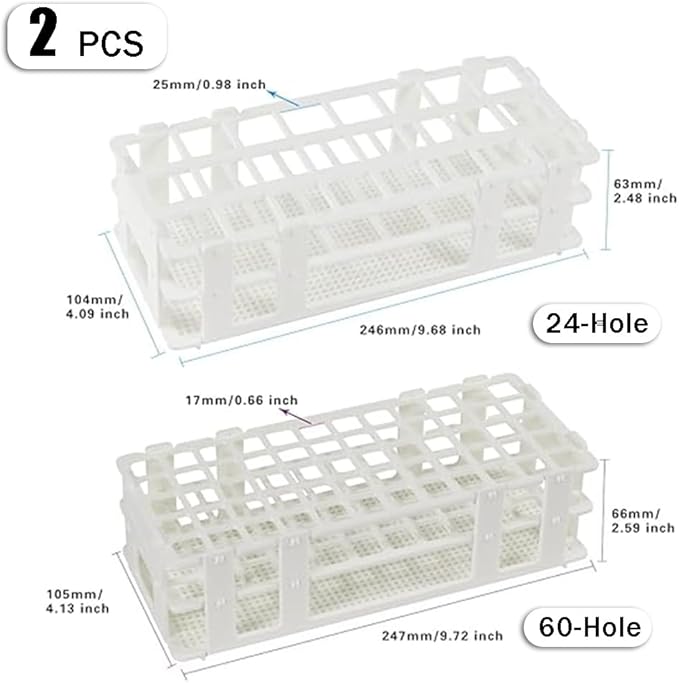 Makeup Storage Organizer Rack,Lipstick Lipgloss Display Organizer,Detachable Makeup Brush Air Drying Rack,Perfect Storage Solution for Drawer and Vanity,0.9"+0.66" (24-hole + 60-hole)