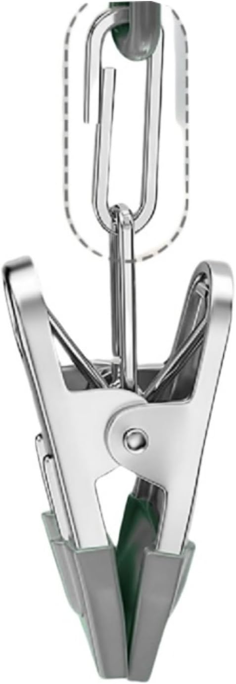 Clothes Drying Racks Clip Hangers Metal with 36 Clips Windproof Hook Underwear Hanger Foldable Laundry Clip for Socks Bras (Silver)
