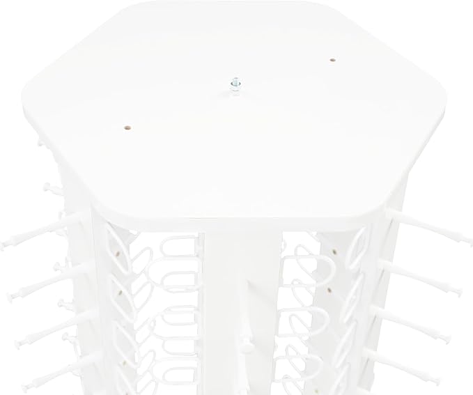 60 Pairs Glasses Rack, 360° Rotating Sunglasses Display Rack, 6-Sided Eyeglasses Storage Organizer, Eyewear Holder, Commercial Sunglasses Display Stand, White