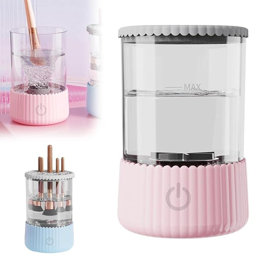 Electric Makeup Brush Cleaner Machine, 2026 New Automatic Spinning Make Up Brush Washer Portable Makeup Brushes Cleanser for All Size Beauty Makeup Brushes (Pink)