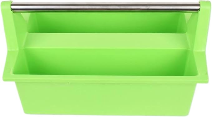 Plastic Storage Tool Tray Tote for Versatile Multiuse Tool Caddy with Attached Portable Handle Organize Carry Tools Farm Veterinary Tool Box Veterinary Medicine box (Stainless Steel Green Tray)