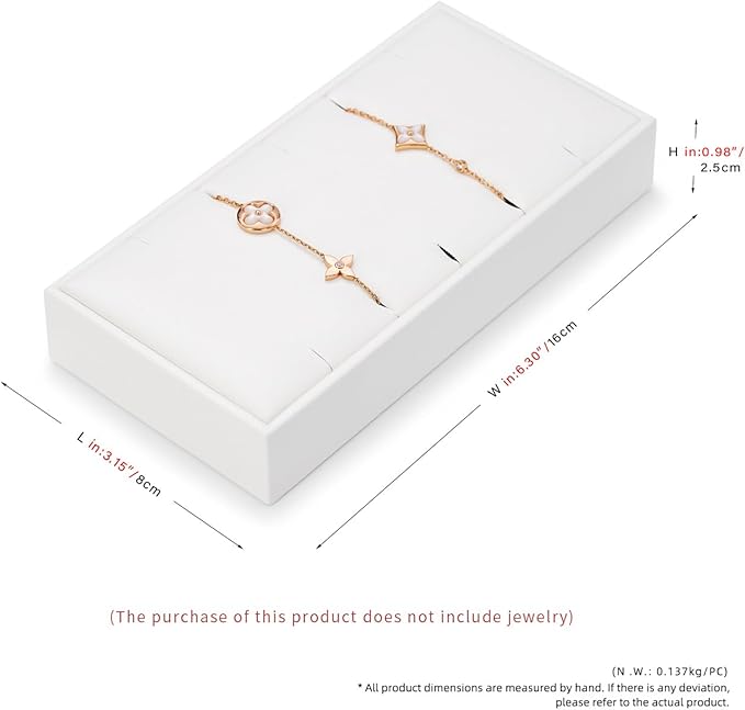 Jewelry Stand 5 Slot Bracelets Drawer Jewelry Organizer Tray White Pendant Necklace Display Holder PU Leather