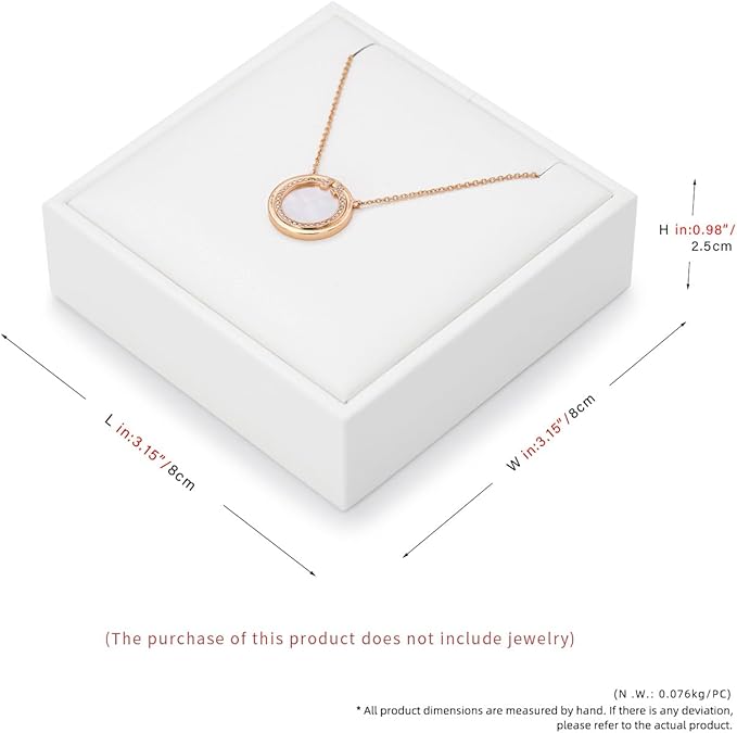 Necklace Stand PU Leather Display Holder Organizer White Jewelry Showcase