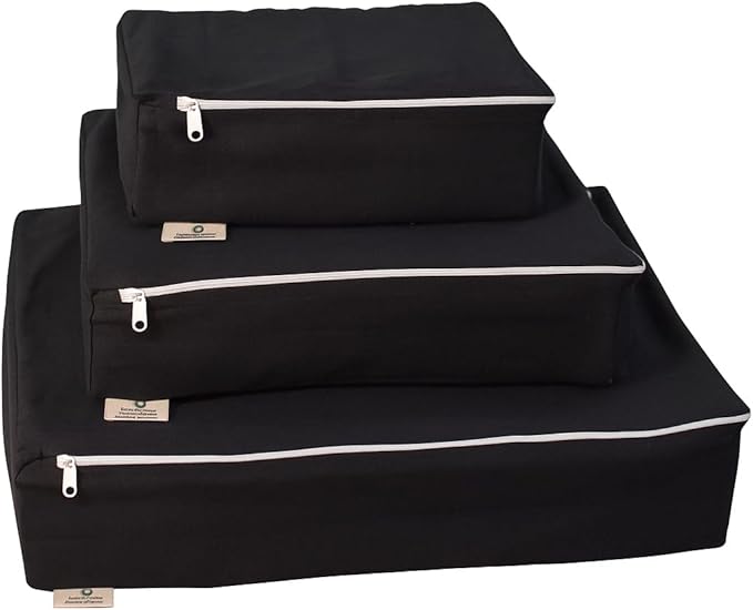 Packing Cubes Bag Pure Canvas Travel Organizers with Durable YKK Zippers for Clothes, Shoes & Luggage Storage(Set of 3 (1 Small, 1 Medium, 1 Large), Black)