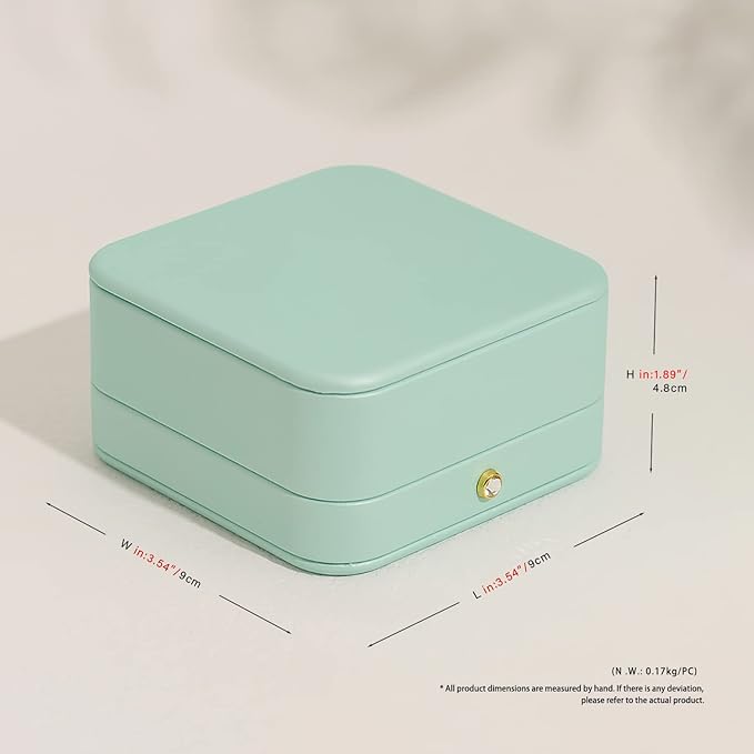 Oirlv Gorgeous Mint Green Bracelet Gift Box Leather Bangle Box for Jewelry Gift White Velvet Interior Bangle Bracelet Storage