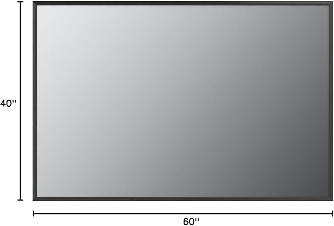 LOAAO 60"X40" Black Rectangle Bathroom Mirror Wall, Matte Black Aluminum Alloy Frame, Tempered Glass, Hangs Vertically or Horizontally, Easy to Install