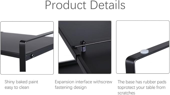 2-Tier Expandable Shelf Organizer for Kitchen Cabinet, Countertop, Pantry & Under-Sink Storage(Black)