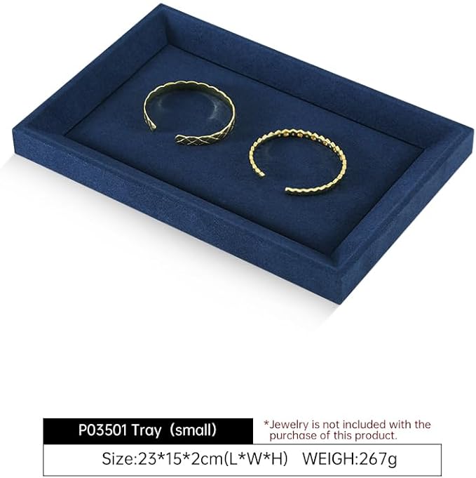 Felt Jewelry Organizer Trays, Microfiber Tray,Premium Velvet Blue Jewelry Tray,Stackable Jewelry Trays For Watch,Necklace,Ring,Pendants