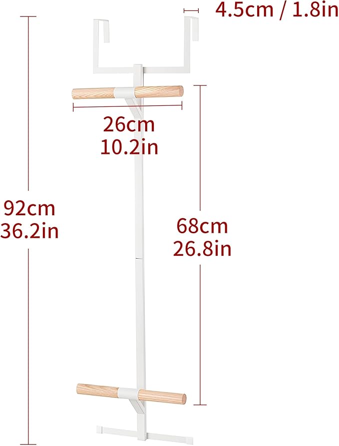 Backpack Hanger for Closet, Metal Storage Rack Backpack Hooks,2 Tiered Over The Door Hanger for Backpack,Heavy Duty Over The Door Hook Storage for Backpack, Coat, Bag, Hat,White