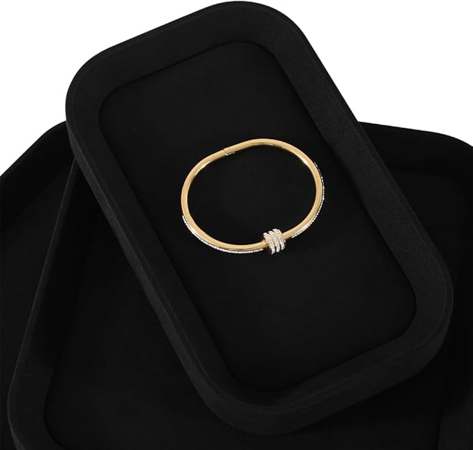 Ring Display Tray, Microfiber Earring Organizer,Luxury Key Tray,Premium Decorative Tray,Black Jewelry Dish