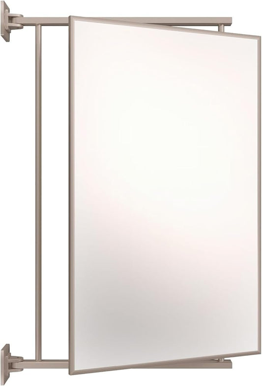 BRIXWELL PNV14BN 14" W x 22" H Pivot-N-Vue Double Hinged Mirror Rectangular Brushed Nickel