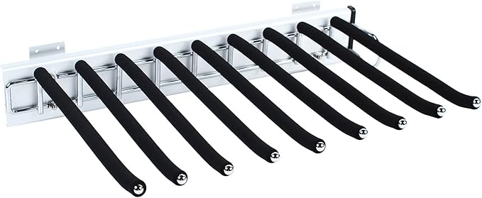 Pull Out Clothes Hanger Trousers Rack Pants Rack Stand Extending Rail Wardrobe Storage Organiser Tie Scarf Rack Pull Out Pants Rack for Closet Wardrobe