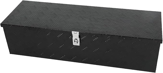 confote 39 Inch Truck Tool Box Aluminum Stripes Truck Bed Tool box for Truck,Pickup,RV,Trailer,Waterproof Storage Organizer with Side-Handles,Lock and Keys-Black
