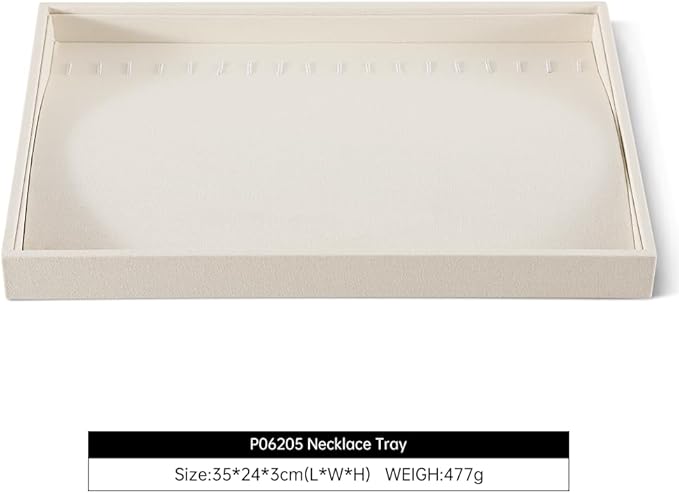 Linen Stackable Bracelet Necklace Storage Tray, Pendant Long Chain Jewelry Display Tray, Jeweler Shop Counter Showcase Table Top Organizers, Makeup Table Drawer Insert Jewelry Tray
