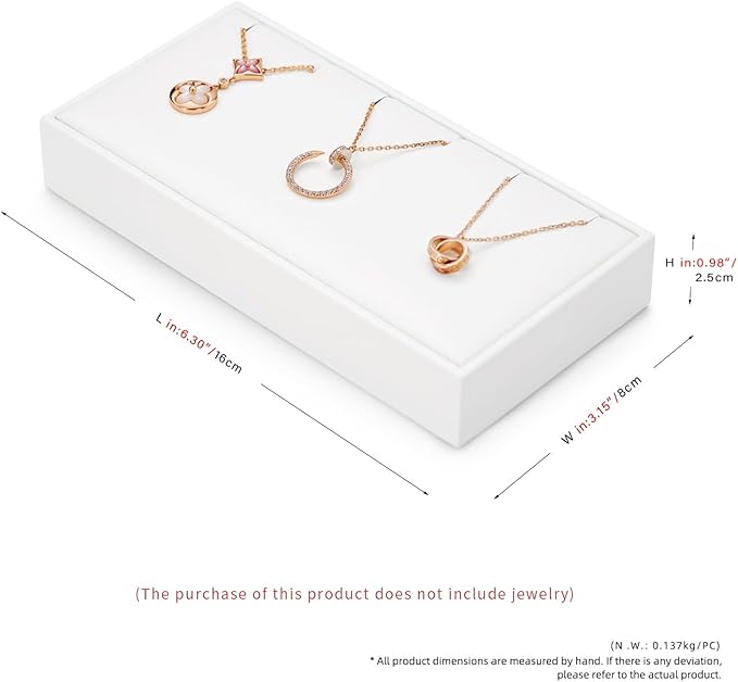 PU Leather 3 Slot Necklace Jewelry Stand Pendant Drawer Organizer Tray White Bracelets Display Holder USP-TT16609-new