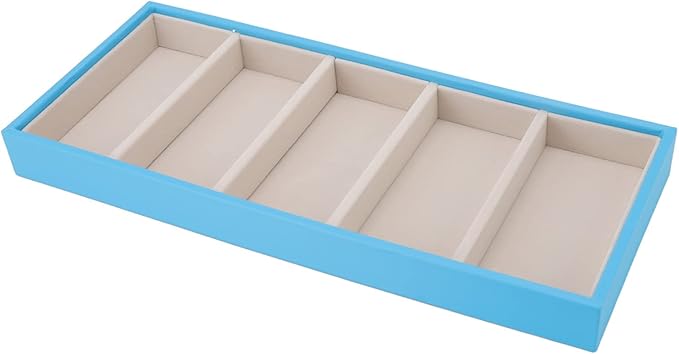 Velvet Glasses Box Tray, Stackable Glasses Display Tray Jewelry Organizer Trays for Watch Holder Organizer (Blue)