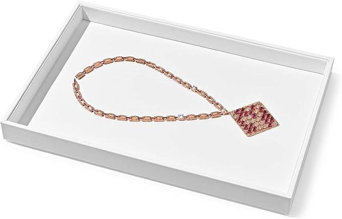 White PU Leather Jewelry Display Tray for Earrings Bracelet Necklace Jewelry Display Flat Tray Catchall